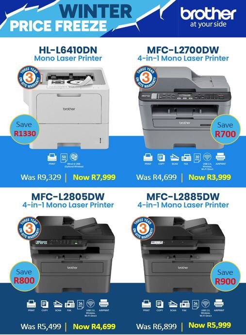 Brother Mono Laser Printers for June on promotion